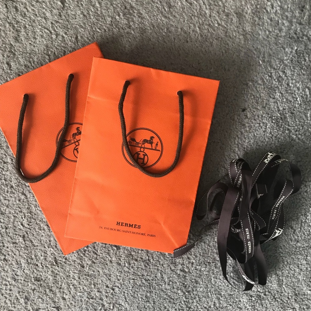 Hermès Two Shopping Bags and Three Ribbons